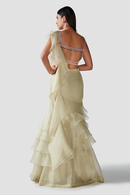 Swati Narula Fayruz  Ruffled Pre-Draped Saree With Blouse 