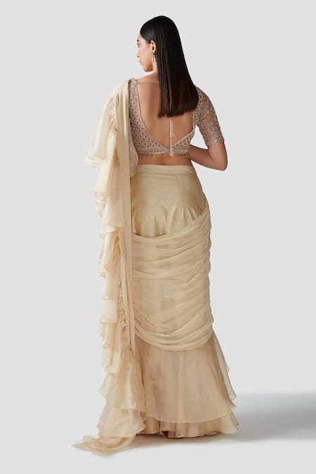 Swati Narula Calafia Pre-Draped Ruffle Saree With Blouse 