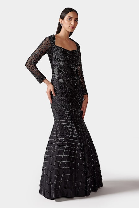 Amazon.com: Stretch Sequined Maxi Dress, Women's V-Neck Sparkle Plus Size  Evening Dress with Long Sleeves, Tassel Formal Evening Dress (Color :  Black, Size : Small) : Clothing, Shoes & Jewelry