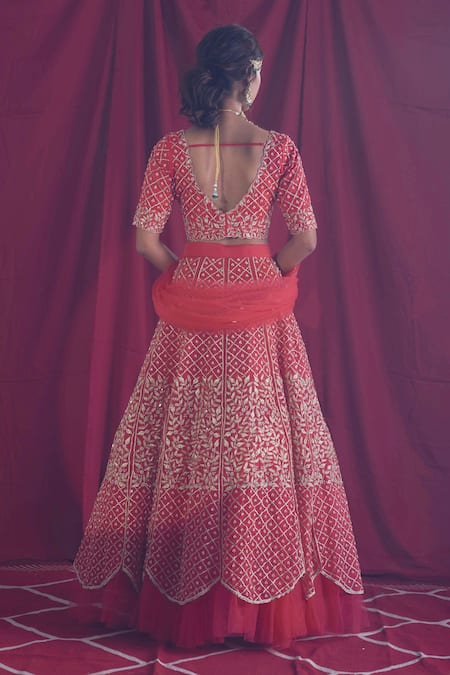 Shloka Sudhakar Zardozi Embroidered Bridal Lehenga Set 