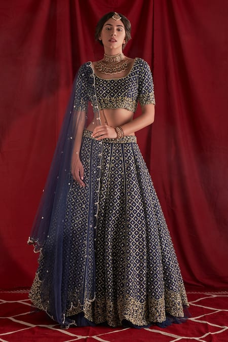 Shloka Sudhakar Zardozi Embroidered Bridal Lehenga Set 
