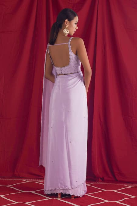 Shloka Sudhakar Embroidered Corset & Saree Set 