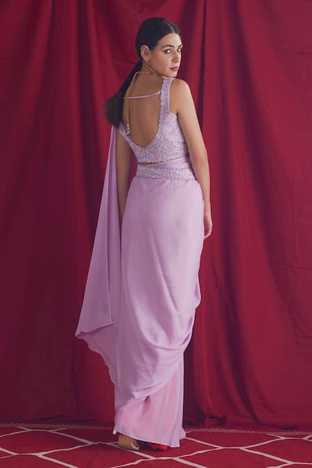 Shloka Sudhakar Saree With Embroidered Blouse 