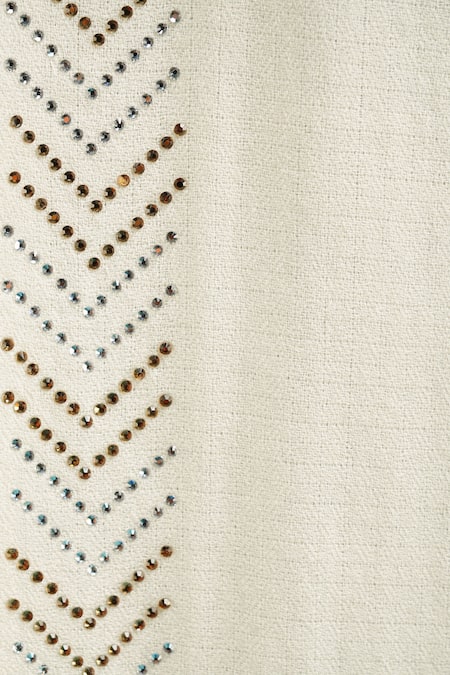 Dusala_White Stone Embroidered Stole_at_Aza_Fashions