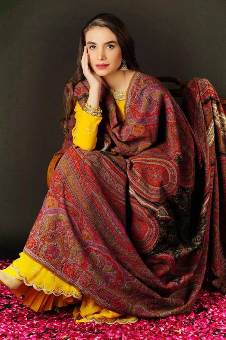 Dusala Multi Color Handwoven Pashmina Antique Kashmiri Shawl