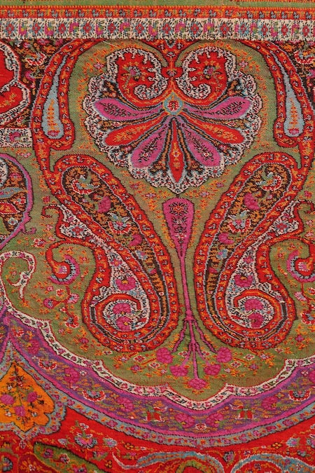 Buy Dusala Multi Color Handwoven Pashmina Antique Kashmiri Shawl Online at Aza Fashions Buy_Dusala_Multi Color Handwoven Pashmina Antique Kashmiri Shawl_Online_at_Aza_Fashions