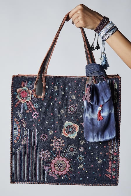 Jade By Monica & Karishma Royah Denim Tote Bag 