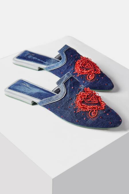 Jade By Monica & Karishma Ena Denim Mules 