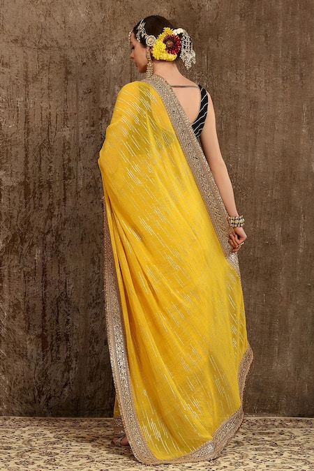 Shikhar Sharma Embroidered Saree With Blouse