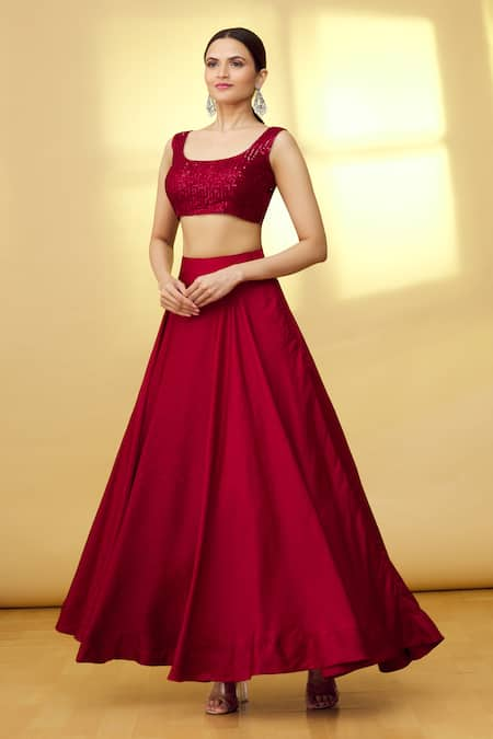 Appealing Embroidereded crop top lehenga with jacket – TheDesignerSaree