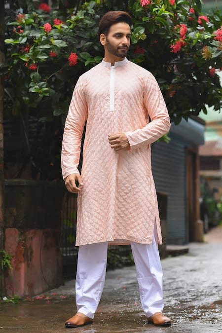 Priyanka Haralalka Geometric Embroidered Kurta Set 