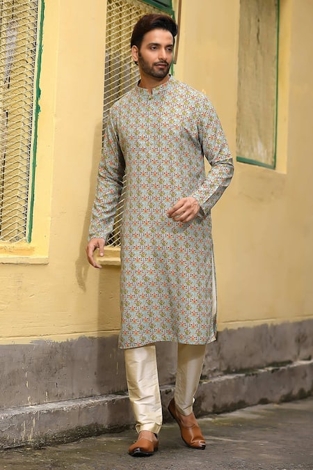 Mehndi Cotton Kurta Pajama 241576