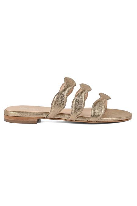 Vanilla Moon Gold Alexis Strappy Leather Flats 4