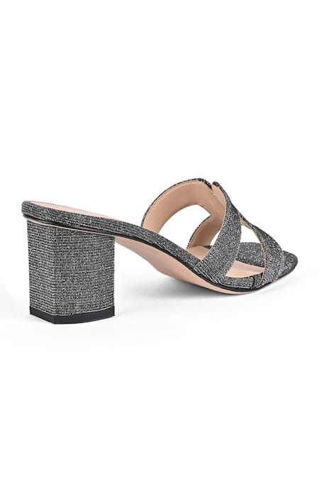 Vanilla Moon_Grey Dean Glitter Block Heels _Online_at_Aza_Fashions