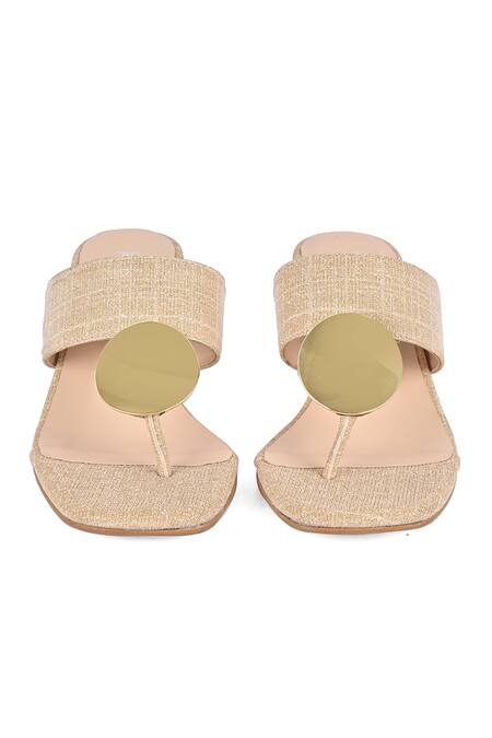 Shop Vanilla Moon Gold Darcy T-strap Wedges at Aza Fashions Shop_Vanilla Moon_Gold Darcy T-strap Wedges_at_Aza_Fashions