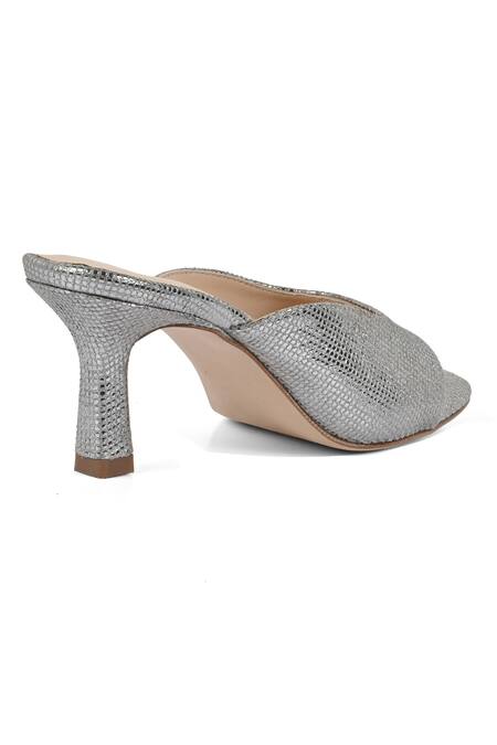 Vanilla Moon Silver Dina Textured Heels Online at Aza Fashions Vanilla Moon_Silver Dina Textured Heels_Online_at_Aza_Fashions