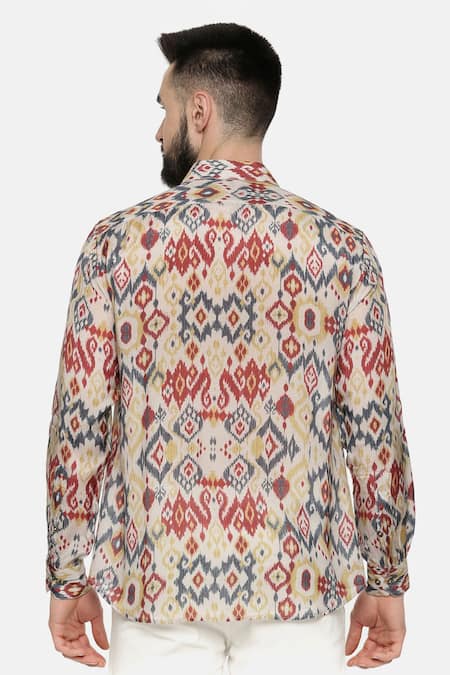 Mayank Modi - Men Ikat Print Shirt 