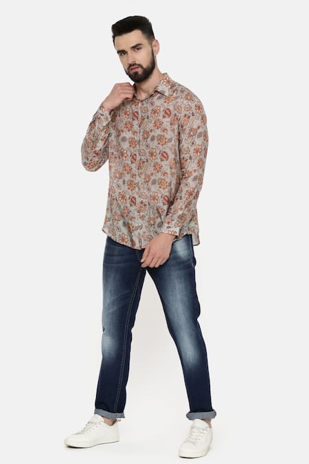 Mayank Modi - Men Floral Print Shirt 