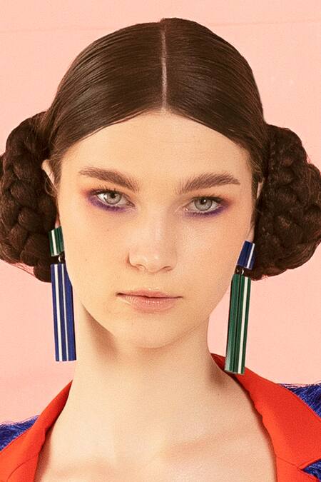 Buy_Prachi Gupta_Multi Color Lane Mismatch Long Earrings _Online_at_Aza_Fashions