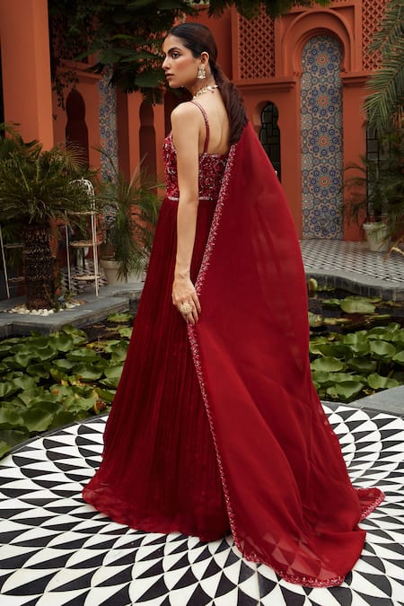 Niamh By Kriti Embroidered Pleated Anarkali With Dupatta 