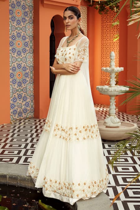 Niamh By Kriti Embroidered Anarkali With Cape 