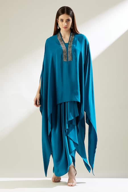 Aakaar Asymmetric Tunic & Draped Skirt Set 