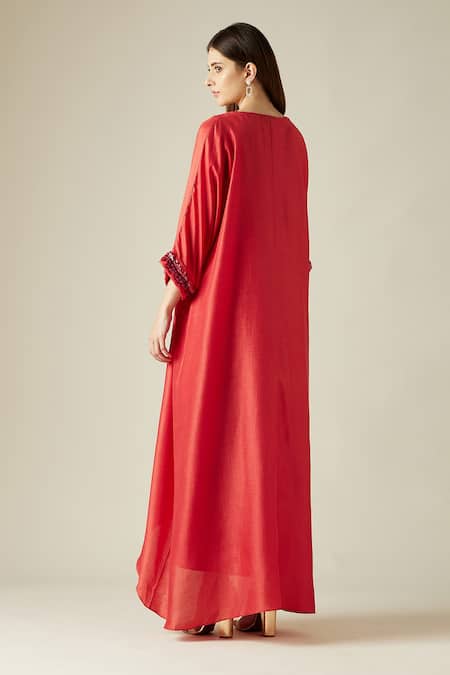 Aakaar Draped Gown With Cape 