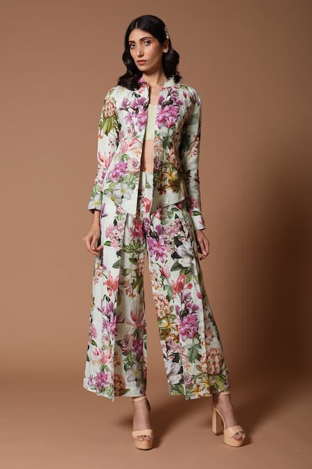 Rohit Bal Printed Jacket & Pant Set 