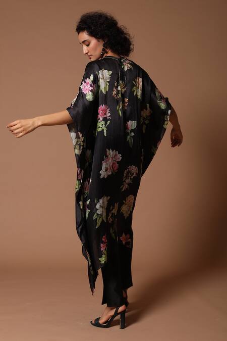 Rohit Bal Floral Print Kaftan Tunic & Pant Set 