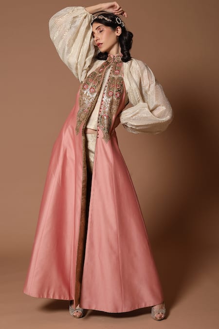 Rohit Bal Chanderi Jacket & Brocade Pant Set 