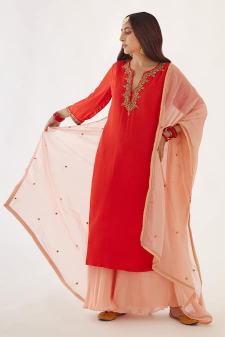 Nikasha Kurta Set With Embroidered Dupatta 