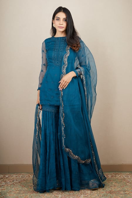 Astha Narang Floral Embroidered Kurta Sharara Set 