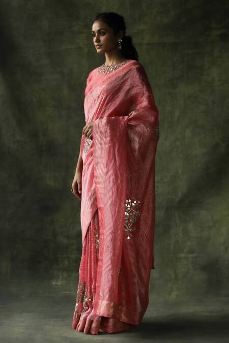 Begum_Peach Blouse Chanderi ,  Zari Gulnaaz With Embroidered _Online_at_Aza_Fashions