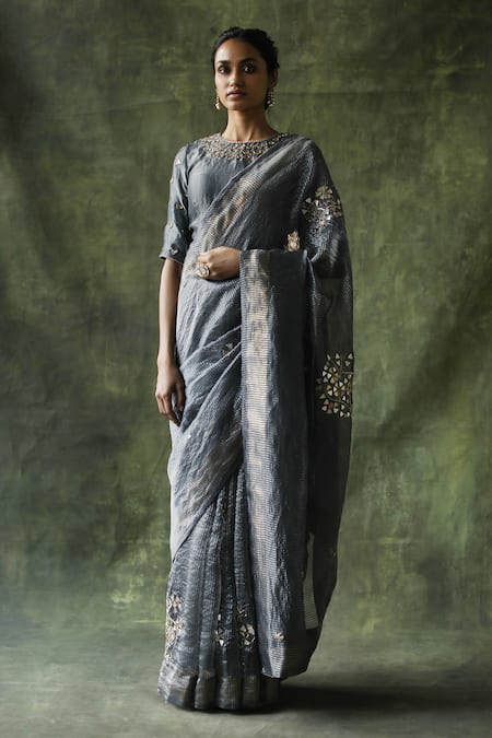 Begum Gulnaaz Saree With Embroidered Blouse 