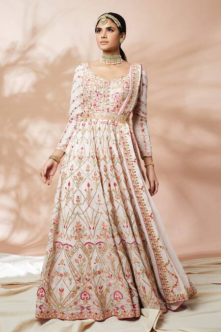 Buy Tamanna Punjabi Kapoor Pink Georgette, Lining Crepe Dori, Floral, Embroidered Anarkali With Dupatta Online at Aza Fashions Buy_Tamanna Punjabi Kapoor_Pink Georgette, Lining Crepe Dori, Floral, Embroidered Anarkali With Dupatta _Online_at_Aza_Fashions