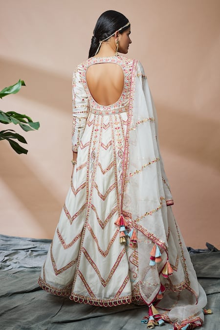 Tamanna Punjabi Kapoor Chevron Embroidered Anarkali With Dupatta 