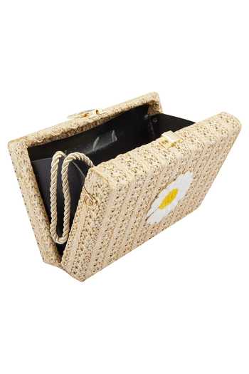 Buy_Sequissential_Beige Embroidered Braided Box Clutch_Online_at_Aza_Fashions