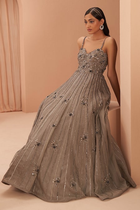 Parul Gandhi Moonbeam Cutdana Embellished Gown 