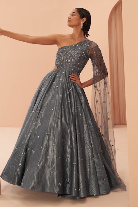 Parul Gandhi Mirage One Shoulder Gown 
