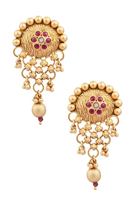 Buy_Samyukta Singhania_White Stones Pearl Layered Long Pendant Necklace Set _Online_at_Aza_Fashions