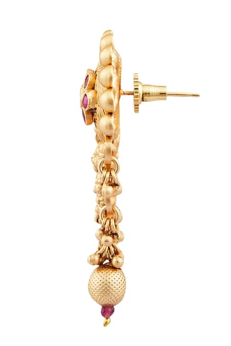 Shop_Samyukta Singhania_White Stones Pearl Layered Long Pendant Necklace Set _Online_at_Aza_Fashions