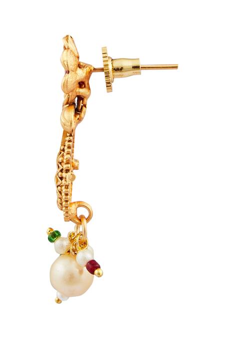 Buy Nazaakat By Samara Singh Multi Color Stones, Pearls Floral Motif Carved Necklace Set Online at Aza Fashions Buy_Nazaakat By Samara Singh_Multi Color Stones, Pearls Floral Motif Carved Necklace Set _Online_at_Aza_Fashions