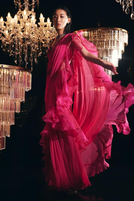 Ridhi Mehra Naenia Pre-Draped Saree With Blouse 