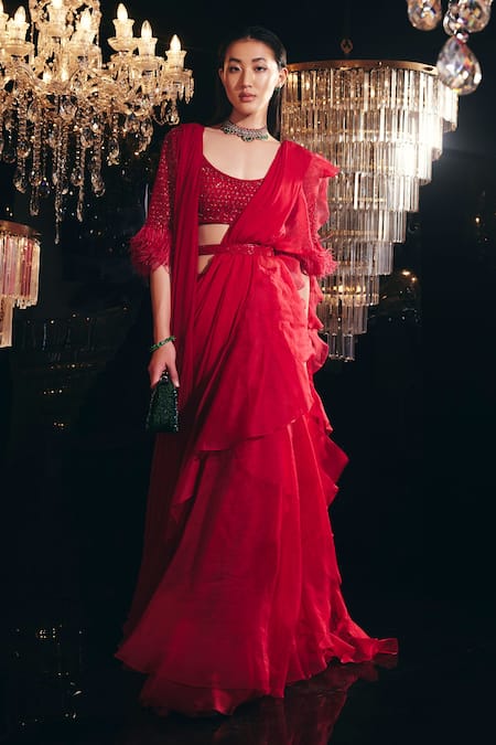 Ridhi Mehra Fulvia Pre-Draped Saree With Blouse 