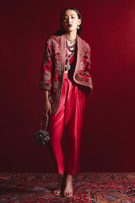 Ridhi Mehra Ozella Embroidered Jacket & Pant Set 