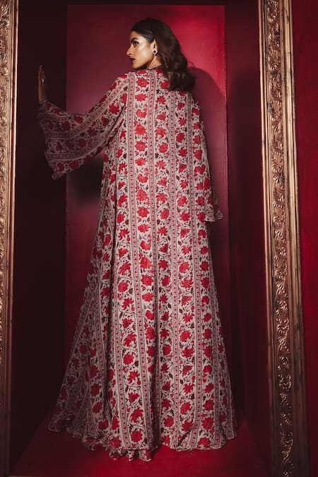 Ridhi Mehra Firenze Floral Print Cape & Jumpsuit Set 