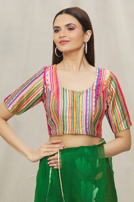 Multi colour best sale blouse design