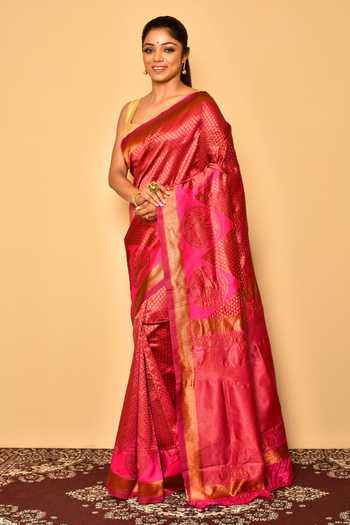 Buy Arihant Rai Sinha Pink Tear Drop Woven Saree at Aza Fashions Buy_Arihant Rai Sinha_Pink Tear Drop Woven Saree_at_Aza_Fashions