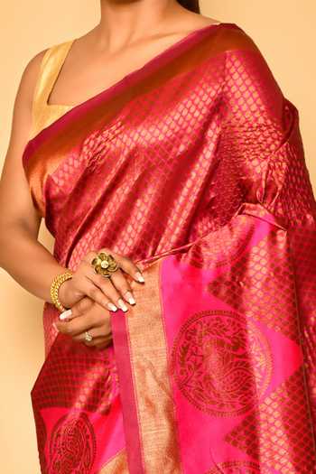 Buy Arihant Rai Sinha Pink Tear Drop Woven Saree Online at Aza Fashions Buy_Arihant Rai Sinha_Pink Tear Drop Woven Saree_Online_at_Aza_Fashions
