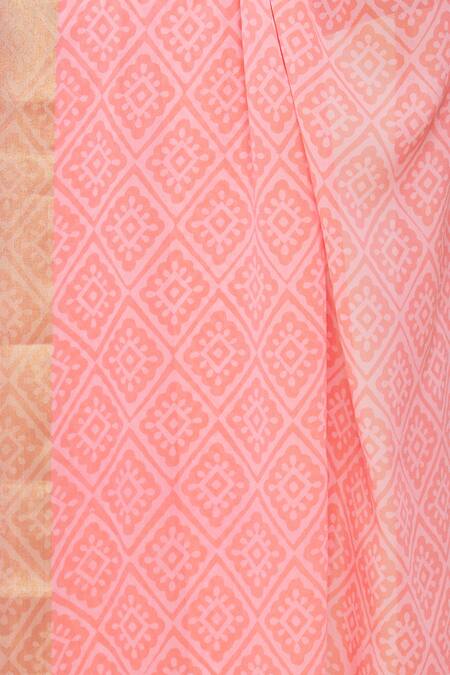 Shop Anaya By Akruthi Green Raw Silk, Chiffon Floral Leaf Neck Print Saree With Blouse Online at Aza Fashions Shop_Anaya By Akruthi_Green Raw Silk, Chiffon Floral Leaf Neck Print Saree With Blouse_Online_at_Aza_Fashions